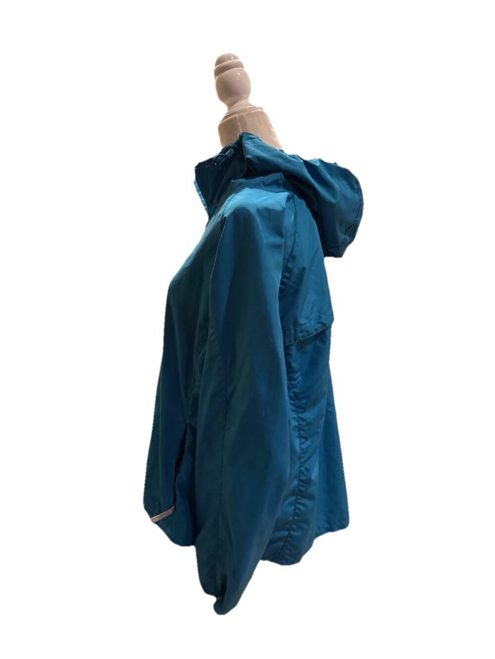 Womans Eddie Bauer Size XL Blue Full Zip Hooded Wind Breaker - Picture 2 of 8